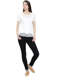 De Moza- Ladies Half Sleeve Top Offwhite - De Moza (11189430030)