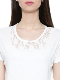 De Moza- Ladies Half Sleeve Top Offwhite - De Moza (11189430030)