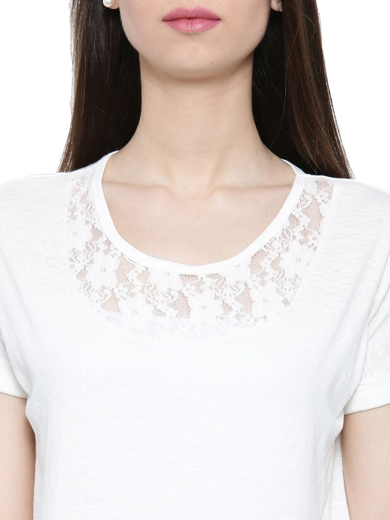 De Moza- Ladies Half Sleeve Top Offwhite - De Moza (11189430030)