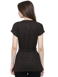 De Moza- Ladies Half Sleeve Black Top - De Moza (11189430222)
