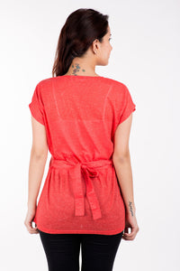 De Moza- Ladies Red Solid Top - De Moza (8200346243)