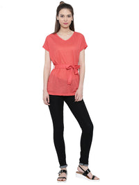 De Moza- Ladies Half Sleeve Red Top - De Moza (11189430606)