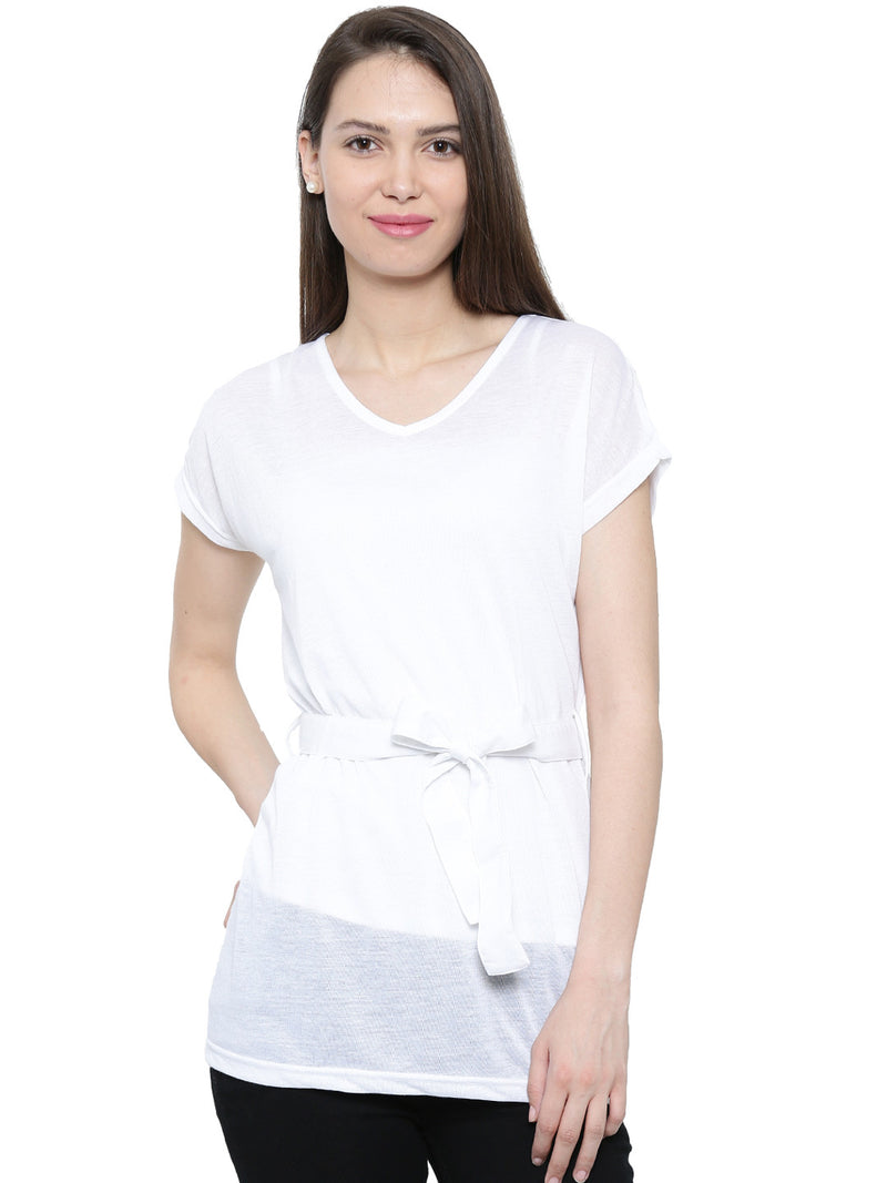 De Moza- Ladies Half Sleeve White Top - De Moza (11189430990)