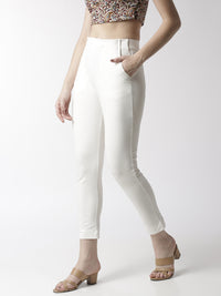 De Moza Women's Cigarette Pant Offwhite