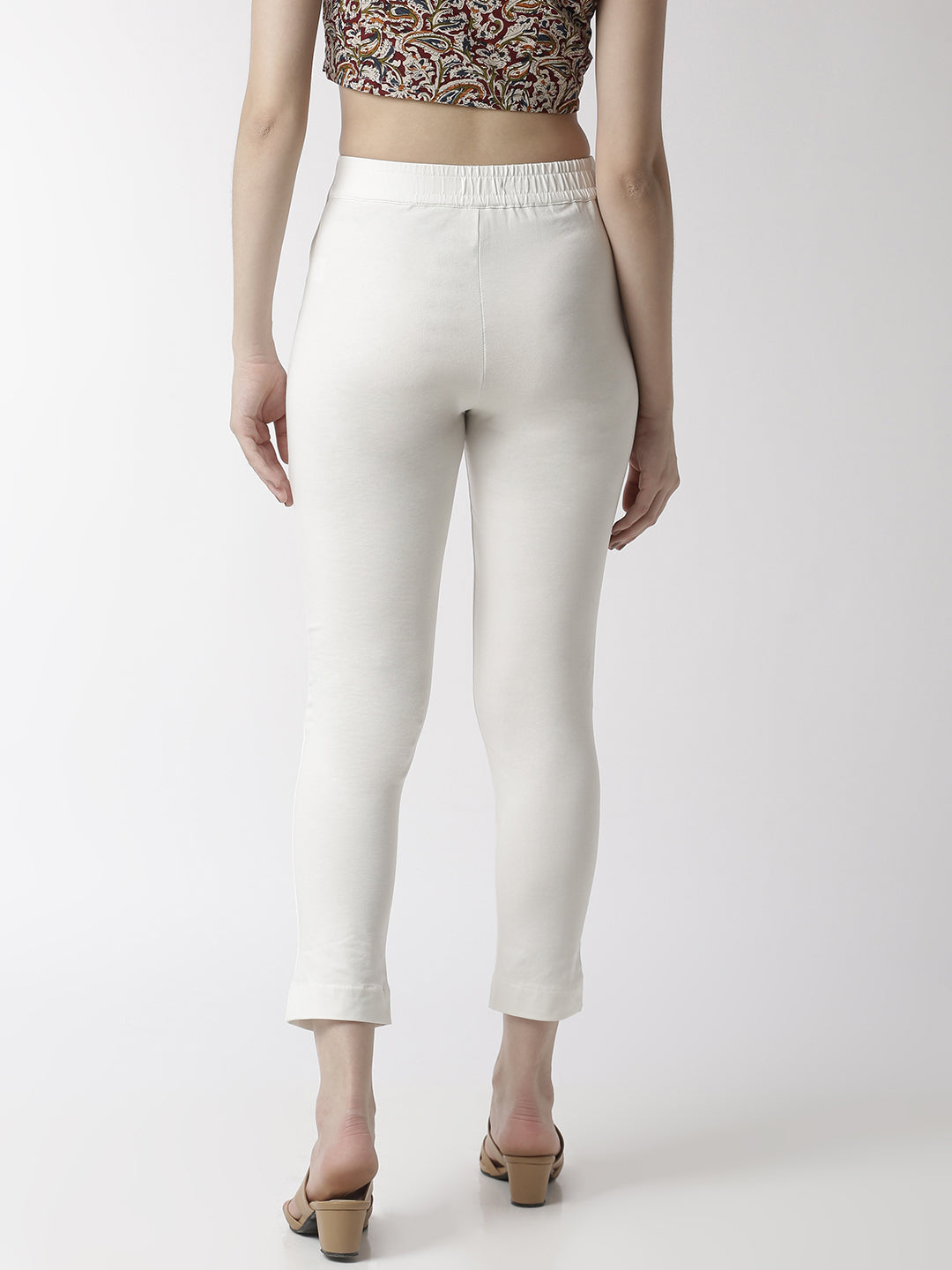 De Moza Women's Cigarette Pant Offwhite