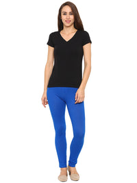 De Moza Women's Knit Bottom Jeggings Solid Cotton Lycra Cobalt - De Moza (4474999373887)