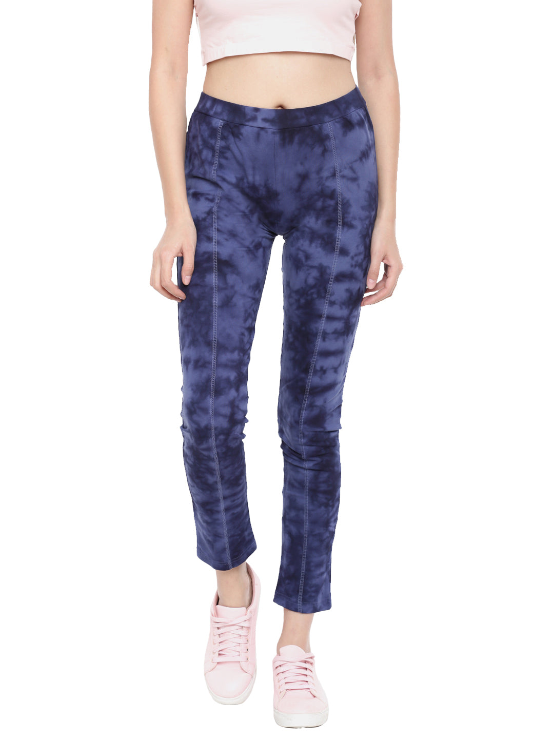 De Moza- Ladies Die & Dye Indigo Blue Knitted Jeggings - De Moza (1597475094591)