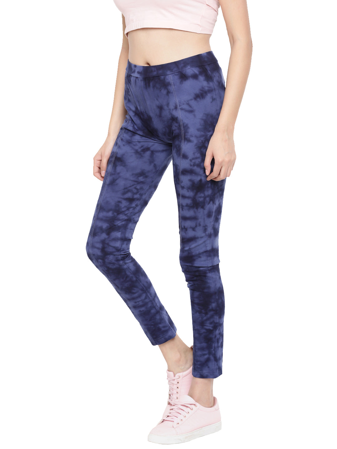 De Moza- Ladies Die & Dye Indigo Blue Knitted Jeggings - De Moza (1597475094591)
