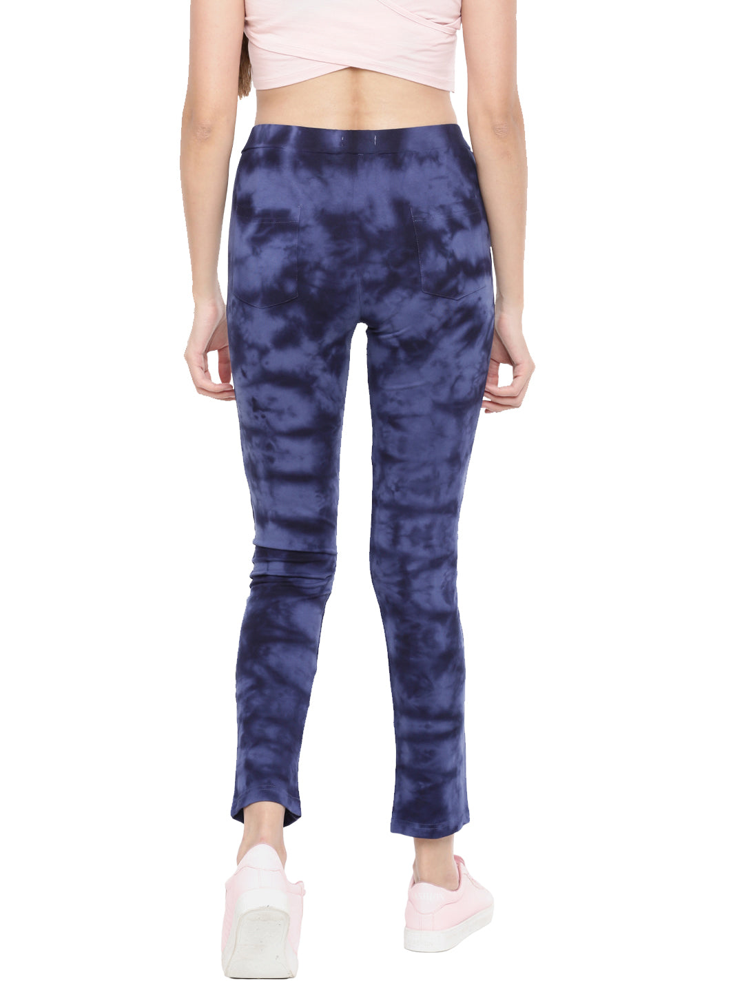 De Moza- Ladies Die & Dye Indigo Blue Knitted Jeggings - De Moza (1597475094591)