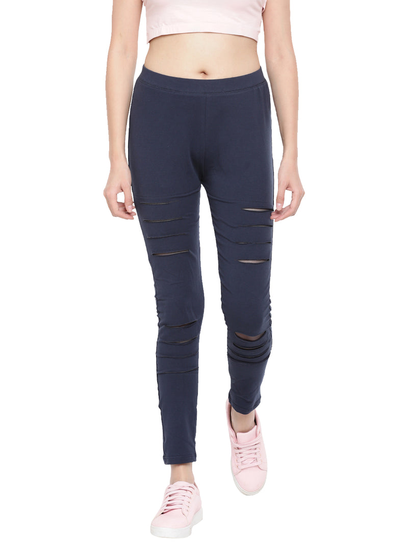 De Moza Ladies Navy Blue Jeggings - De Moza (4449506787391)