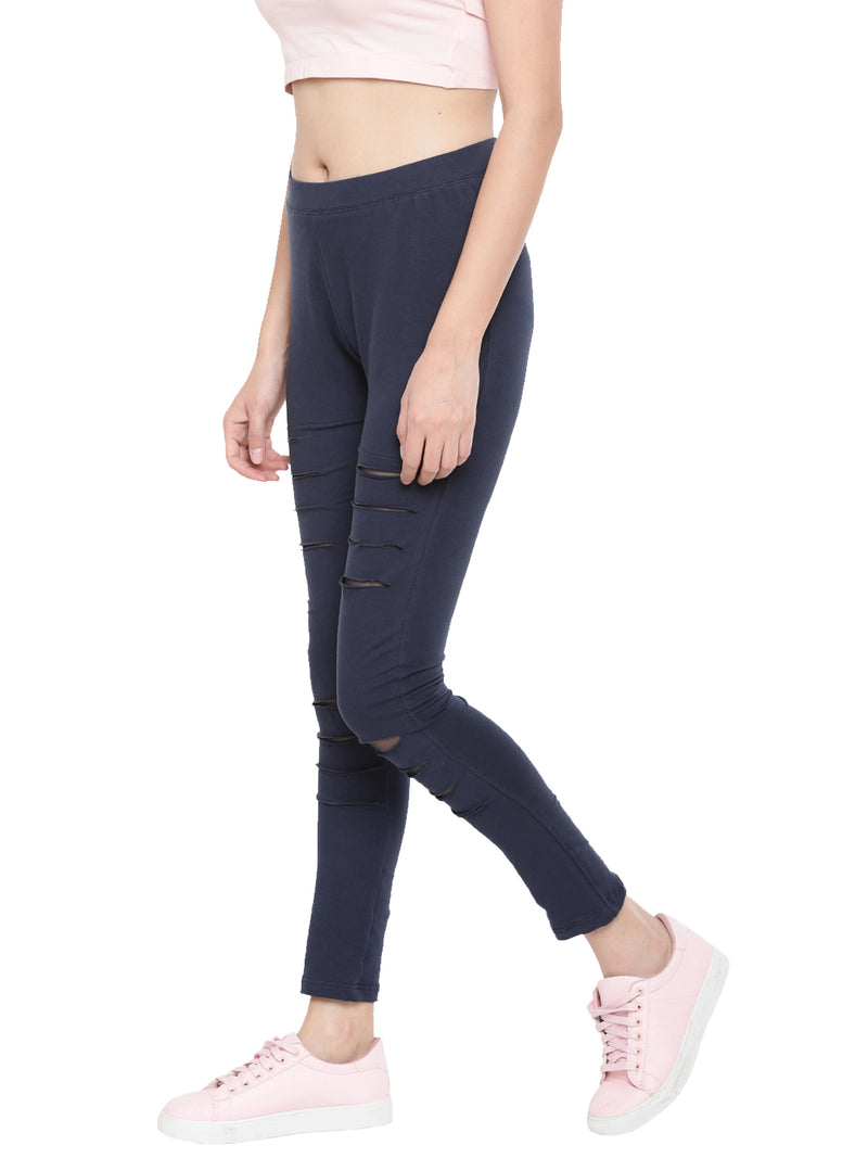 De Moza Ladies Navy Blue Jeggings - De Moza (4449506787391)