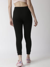 De Moza Women's Jogger Knit Bottom Solid Cotton  Black - De Moza (4470436200511)