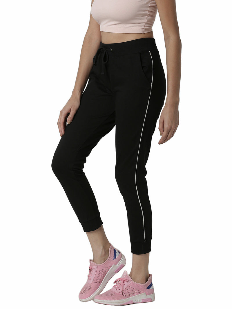De Moza Ladies Side stripe Black Jogger - De Moza (4449563246655)