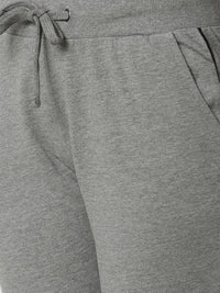 De Moza Women's Jogger Knit Bottom Solid Cotton  Grey Melange - De Moza (4461736886335)