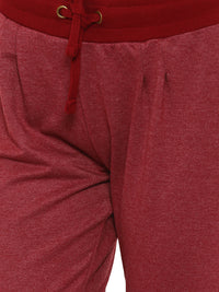 De Moza- Ladies Solid Maroon Melange Jogger - De Moza (9009754563)