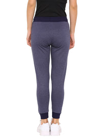De Moza- Ladies Solid Navy Blue Melange Jogger - De Moza (9009752515)
