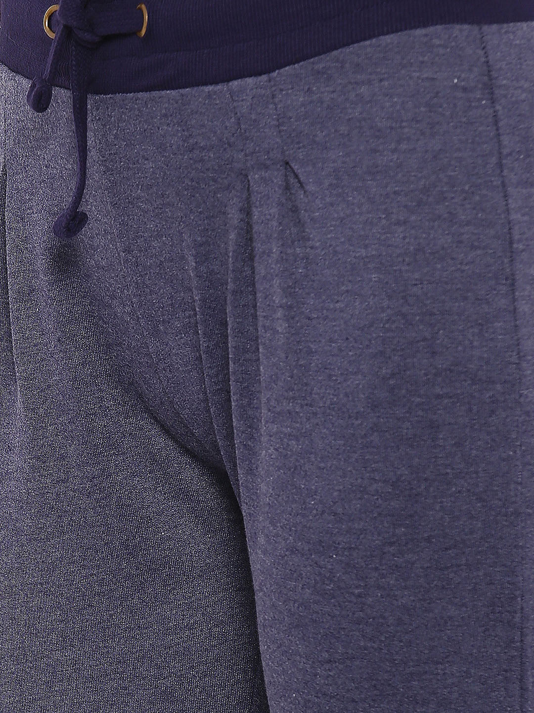 De Moza- Ladies Solid Navy Blue Melange Jogger - De Moza (9009752515)