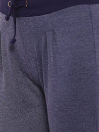De Moza- Ladies Solid Navy Blue Melange Jogger - De Moza (9009752515)