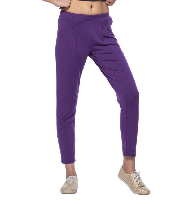 De Moza-Ladies Pleated Pant Dark Purple - De Moza (7713601219)