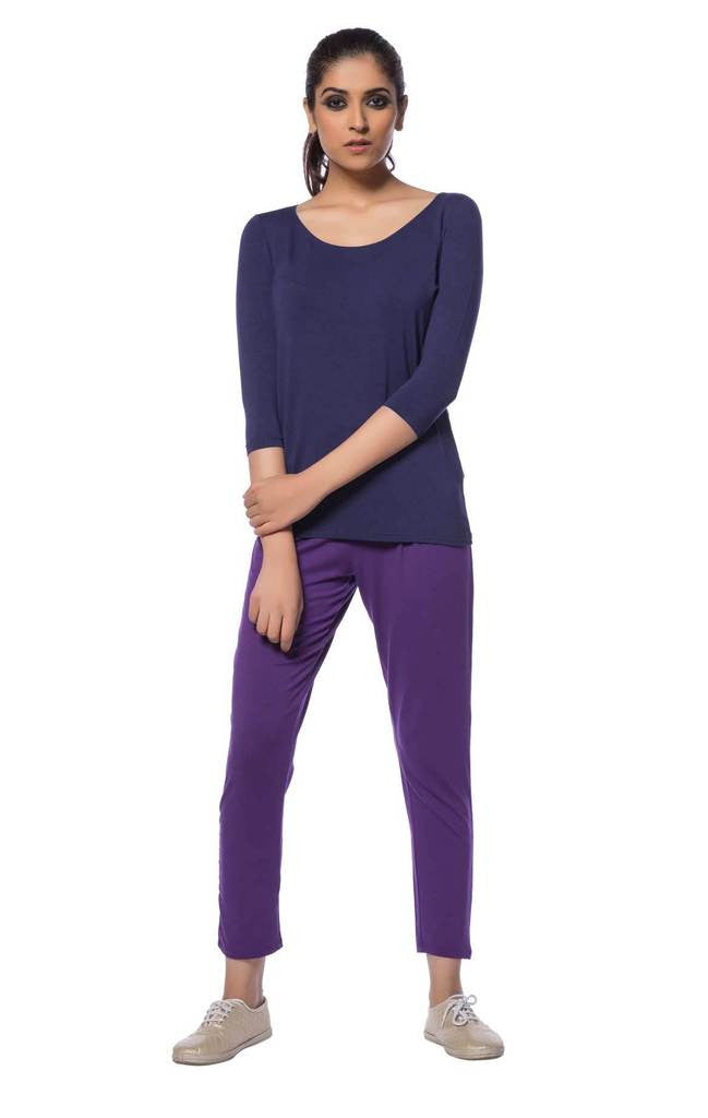 De Moza-Ladies Pleated Pant Dark Purple - De Moza (7713601219)