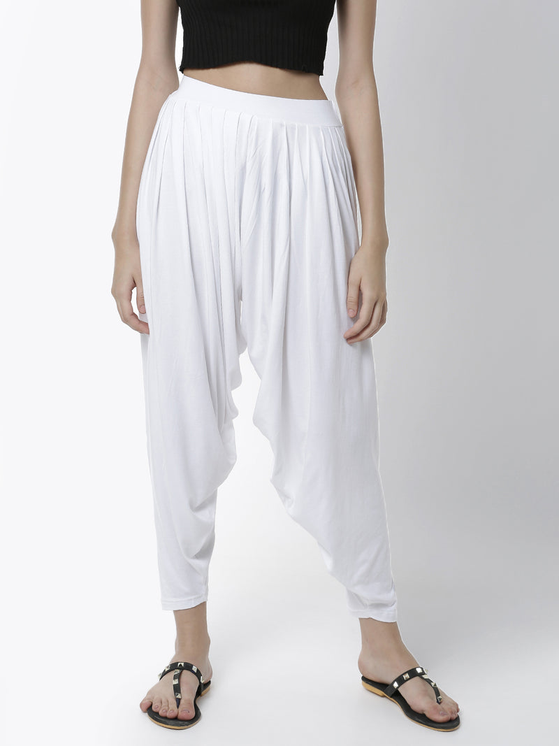 De Moza Women's Patiala Pant White