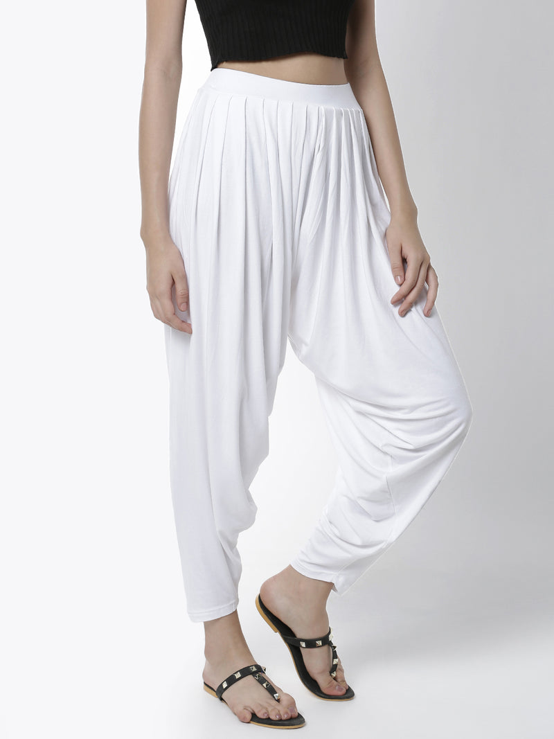 De Moza Women's Patiala Pant White