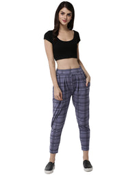 De Moza Ladies Printed Straight Pant Blue - De Moza (1971225690175)