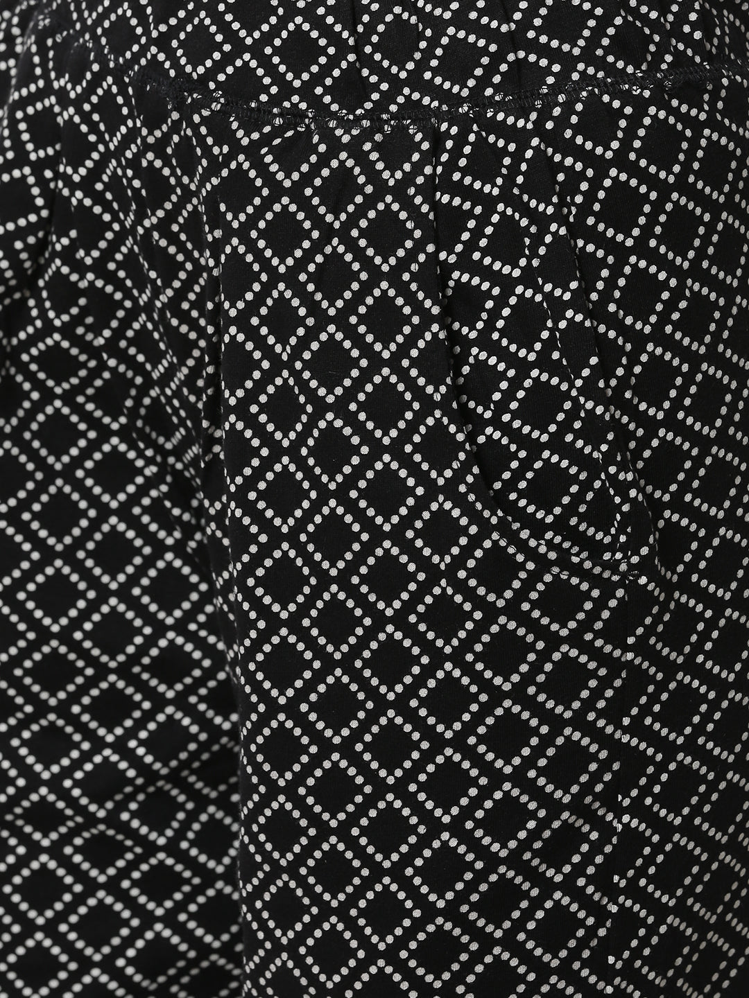De Moza Women's Straight Pant Knit Bottom All Over Print Cotton Black - De Moza (4461736919103)