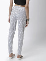 De Moza Women's Straight Pant Knit Bottom All Over Print Cotton White - De Moza (4461736984639)