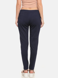 De Moza- Ladies Solid Treggings Navy Blue Pant - De Moza (674756132927)