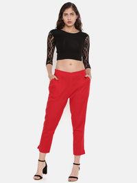 De Moza Women's 3/4Th Crop Top Knit Top Lace Viscose Black - De Moza (4465229660223)