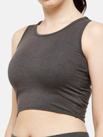 De Moza Ladies Crop Top Anthra Melange