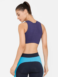 De Moza Women's Razor Back Crop Top Solid Cotton Navy Blue - De Moza (4712828862527)