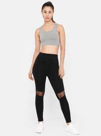 De Moza Women Razor Back Crop Top Solid Cotton Grey Melange - De Moza (4712828829759)