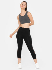 De Moza Women Razor Back Crop Top Solid Cotton Anthra Melange - De Moza (4712828796991)