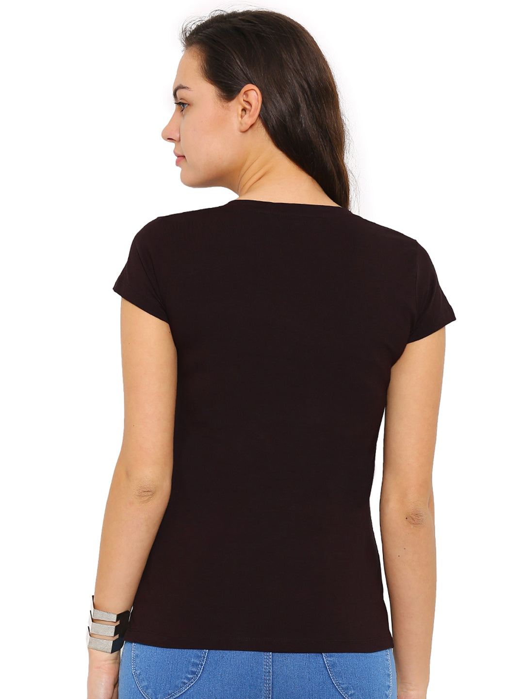 De Moza Women's Knit Top Half Sleeve Solid Cotton Lycra Brown - De Moza (4465228185663)