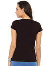 De Moza Women's Knit Top Half Sleeve Solid Cotton Lycra Brown - De Moza (4465228185663)