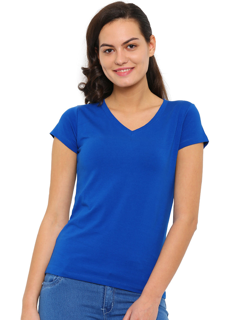 De Moza Women's Half Sleeve Top Cobalt