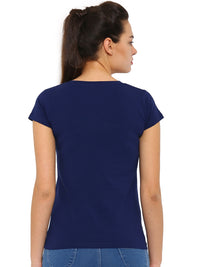 De Moza Women's Half Sleeve Top Navy Blue