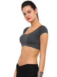 De Moza- Ladies Crop Top Dark Grey - De Moza (9921002062)