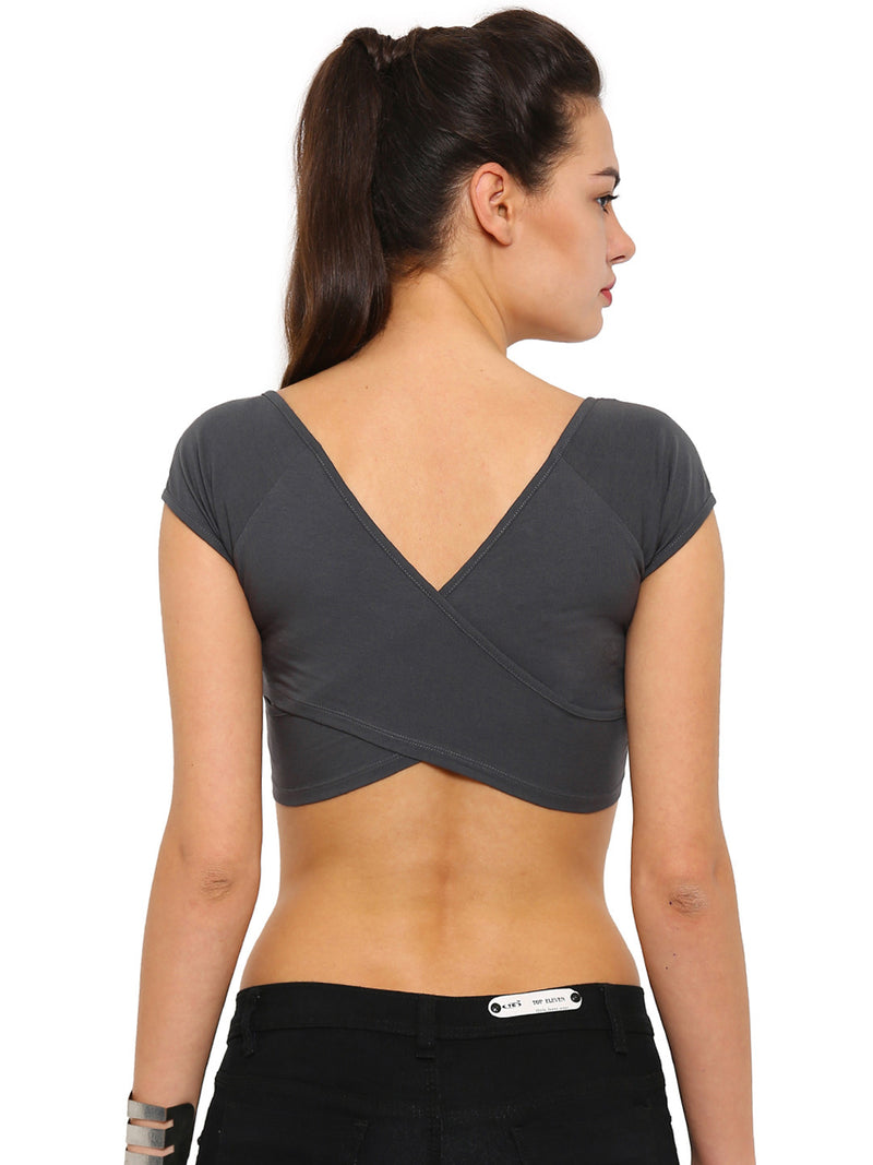 De Moza- Ladies Crop Top Dark Grey - De Moza (9921002062)