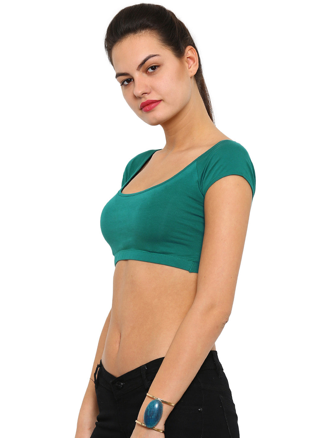 De Moza- Ladies Crop Top Teal Green - De Moza (9921006030)
