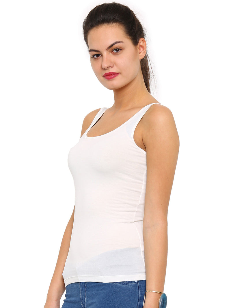 Pack of 2 De Moza Ladies Razor Back Top Offwhite