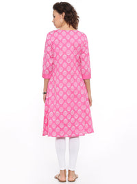 De Moza- Ladies Printed Kurta Pink - De Moza (96423641102)