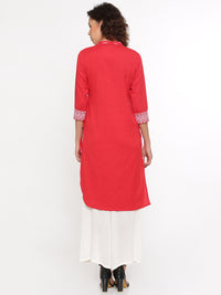 De Moza- Ladies Printed Red Kurta - De Moza (96438026254)