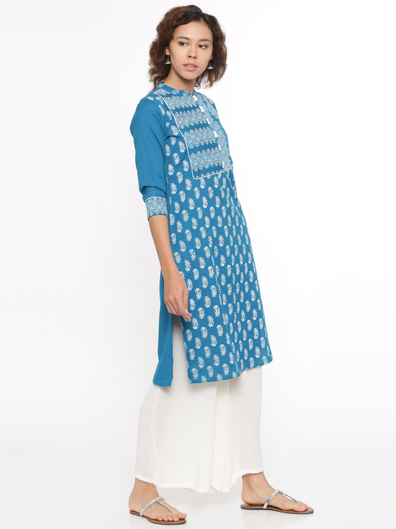 De Moza- Ladies Printed Kurta Teal Green - De Moza (96509984782)