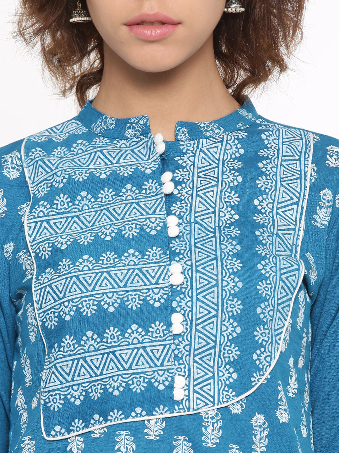 De Moza- Ladies Printed Kurta Teal Green - De Moza (96509984782)