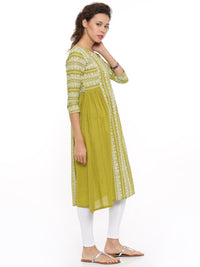 De Moza- Ladies Printed Kurta Lime - De Moza (96543375374)
