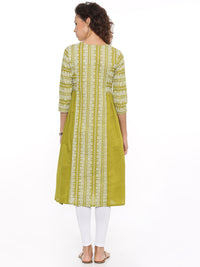 De Moza- Ladies Printed Kurta Lime - De Moza (96543375374)