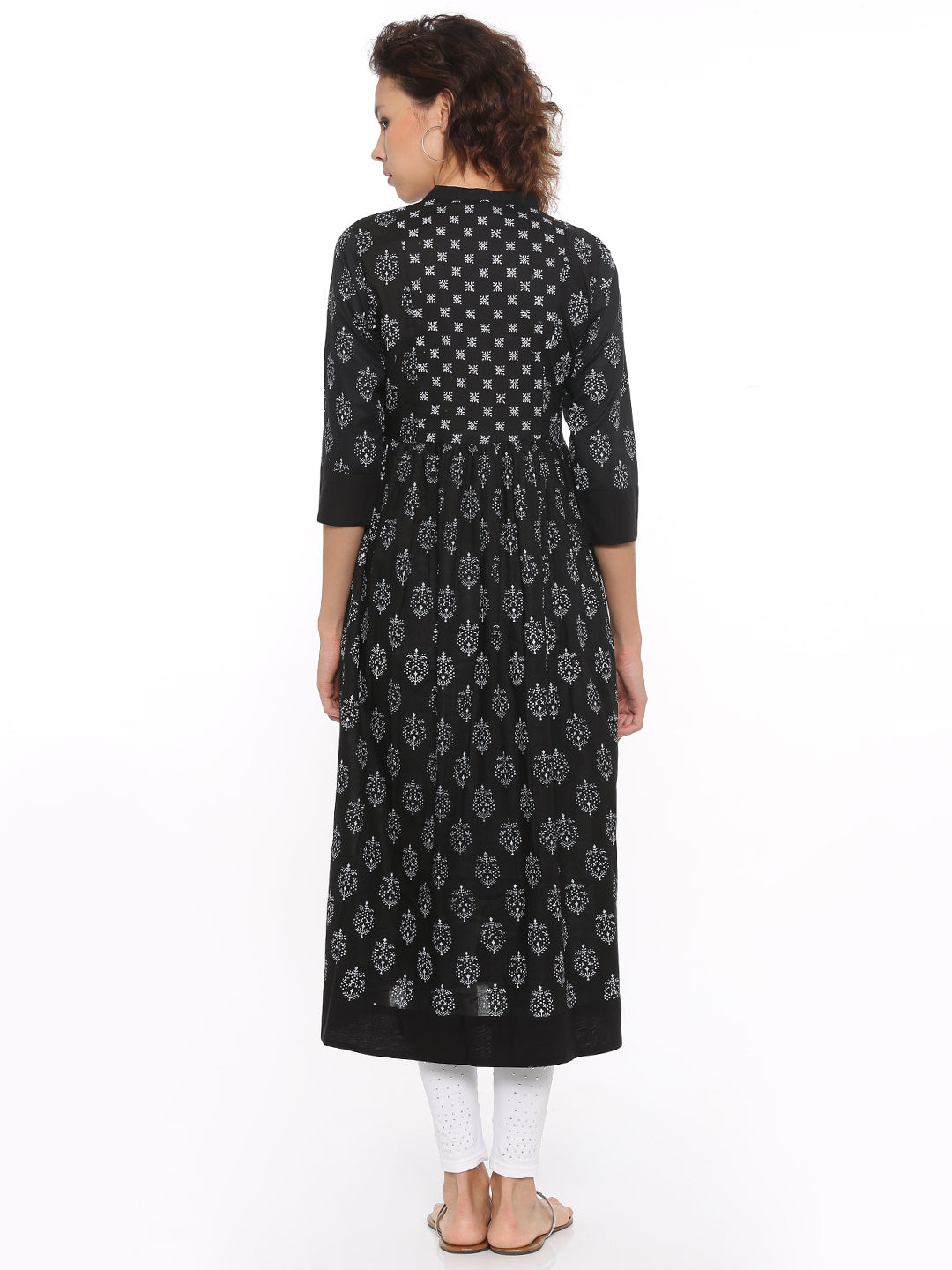 De Moza- Ladies Printed Black Kurta - De Moza (96546521102)